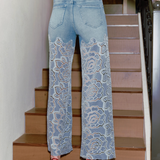 BAYEAS | Shawn Retro High Rise Wide Leg Pant - Light Blue