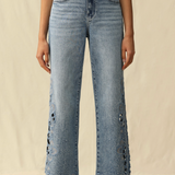 BAYEAS | Ashley Mid Rise Wide Leg Pant - Light Blue