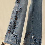 BAYEAS | Ashley Mid Rise Wide Leg Pant - Light Blue