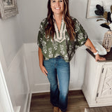 Botanical Dreams Top - Olive