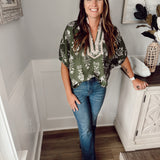 Botanical Dreams Top - Olive