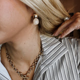 Ivory Simple Stone Earring - Final Sale