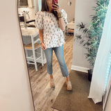 Nina Top - Tan Cottage Stripes