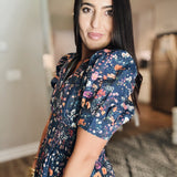 Mady Classic Floral Dress - Navy