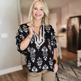 Botanical Dreams Top - Black