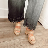 Olive Eyelet Pant