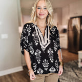 Botanical Dreams Top - Black