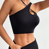 Crisscross Cutout Crop Active Tank