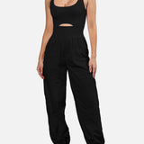 Cutout Scoop Neck Wide Strap Jumpsuit