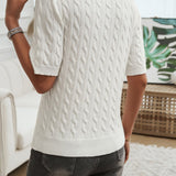 Cable-Knit Short Sleeve Sweater