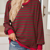 Lovelet Striped Contrast Long Sleeve Sweatshirt