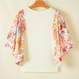 Printed Round Neck Flutter Sleeve Blouse