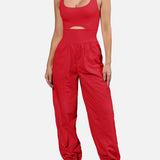 Cutout Scoop Neck Wide Strap Jumpsuit