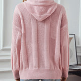 Drawstring Long Sleeve Hooded Sweater