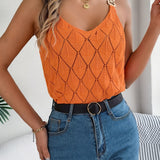 Openwork Scoop Neck Knit Vest