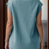 V-Neck Cap Sleeve Knit Vest