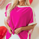 Boat Neck Half Sleeve Blouse