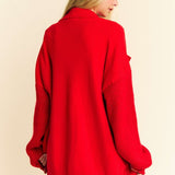 Davi & Dani Button Up Dropped Shoulder Cardigan with Pockets