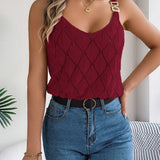 Openwork Scoop Neck Knit Vest