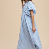 Annie Wear Floral Smock Detail Puff Sleeve Dress