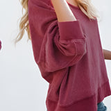 Backless Round Neck Long Sleeve Sweatshirt