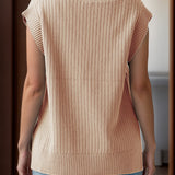 V-Neck Cap Sleeve Knit Vest