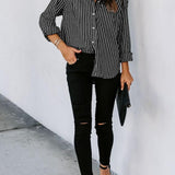 Striped Button Up Long Sleeve Shirt