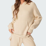 Long Sleeve Hooded Top and Pants Sweater Set