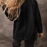 Pocketed Long Sleeve Denim Jacket