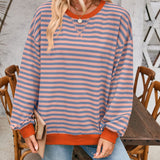 Lovelet Contrast Striped Long Sleeve Sweatshirt