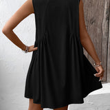 Ivy Lane Ruched V-Neck Sleeveless Mini Dress