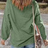 LUCKY Rhinestone Round Neck Long Sleeve Sweatshirt