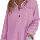 Half Button Long Sleeve Sweatshirt