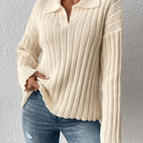 Johnny Collar Long Sleeve Sweater