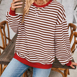 Lovelet Contrast Striped Long Sleeve Sweatshirt