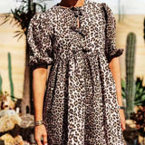 Leopard Short Sleeve Mini Dress