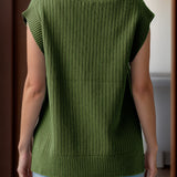 V-Neck Cap Sleeve Knit Vest