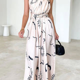 Ruched Printed Single Shoulder Dress