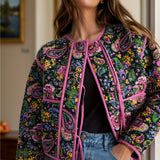 Tied Printeded Long Sleeve Jacket