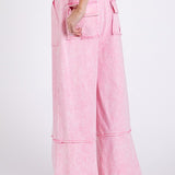 SAGE + FIG Mineral Washed Terry Wide Leg Pants