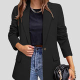 Lapel Collar Long Sleeve Blazer