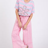 SAGE + FIG Mineral Washed Terry Wide Leg Pants