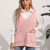 Slit V-Neck Sweater Vest