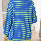 Lovelet Striped Contrast Long Sleeve Sweatshirt