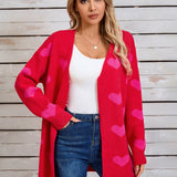 Angel Wings Heart Open Front Long Sleeve Cardigan