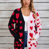 Angel Wings Heart Open Front Long Sleeve Cardigan