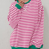 Lovelet Contrast Striped Long Sleeve Sweatshirt