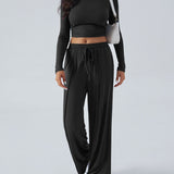 Devine Round Neck Long Sleeve Top and Pants Set