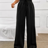 Honey Drawstring Elastic Waist Wide Leg Pants