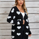 Angel Wings Heart Open Front Long Sleeve Cardigan